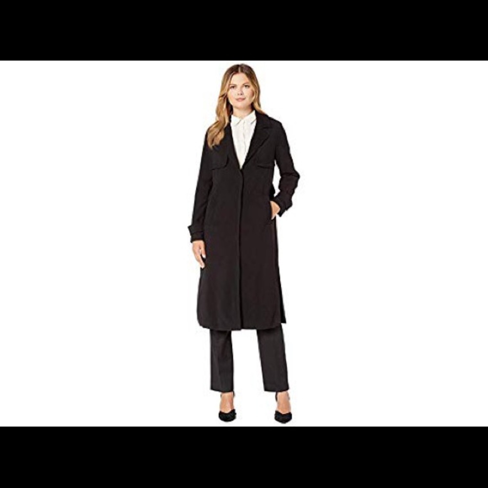 Kenneth Cole Ponte Midi Trench Coat Women’s Black Small